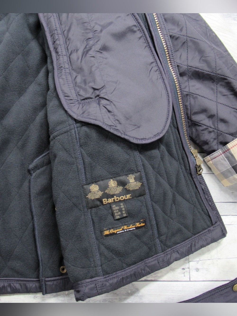 BARBOUR Beadnell Polarquilt Jacket in Navy - Women's Size 10 - Picture 15 of 16